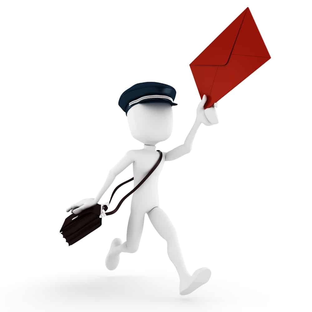 3d man delivering the mail
